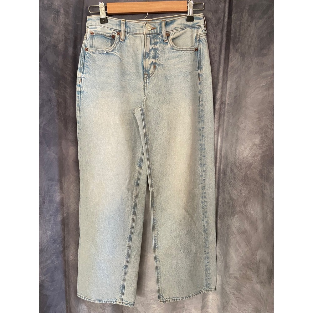 American Eagle High Waisted Wide Leg Jeans Light Wash Women Size 4 Regular